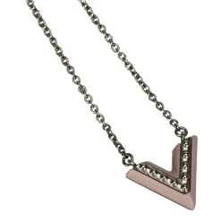 Louis Vuitton Vintage - Lacquer Essential V Necklace - Silver - LV Necklace - Luxury High Quality - Avvenice