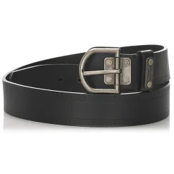 Louis Vuitton Vintage - Leather Belt - Black Silver - Leather Belt - Luxury High Quality - Avvenice