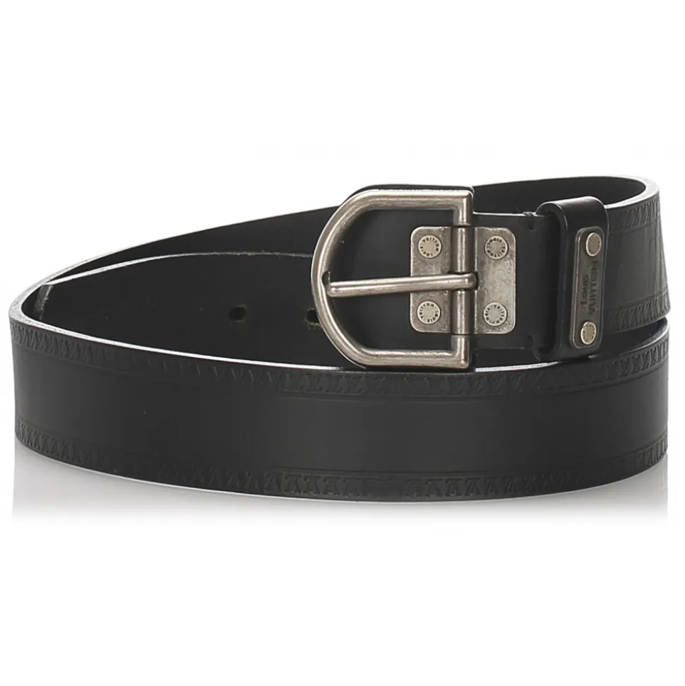 Louis Vuitton Vintage - Leather Belt - Black Silver - Leather Belt - Luxury High Quality - Avvenice