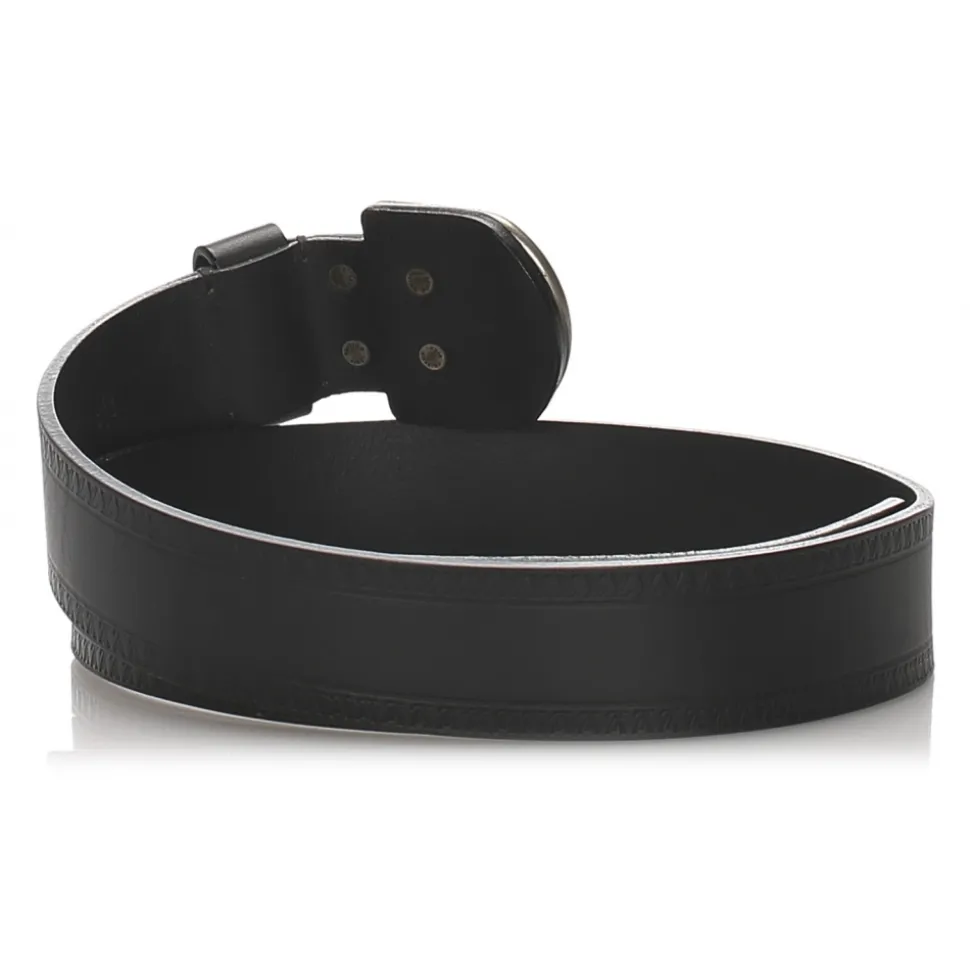 Louis Vuitton Vintage - Leather Belt - Black Silver - Leather Belt - Luxury High Quality - Avvenice