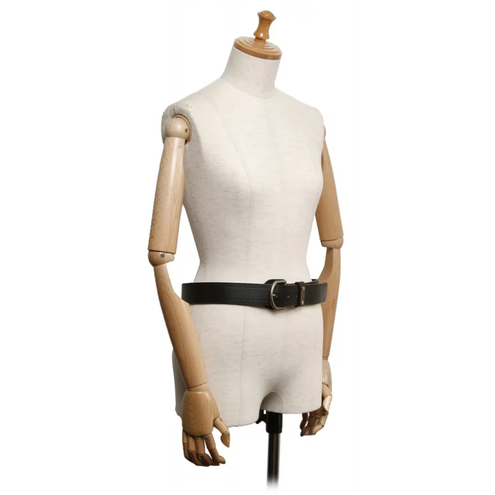 Louis Vuitton Vintage - Leather Belt - Black Silver - Leather Belt - Luxury High Quality - Avvenice