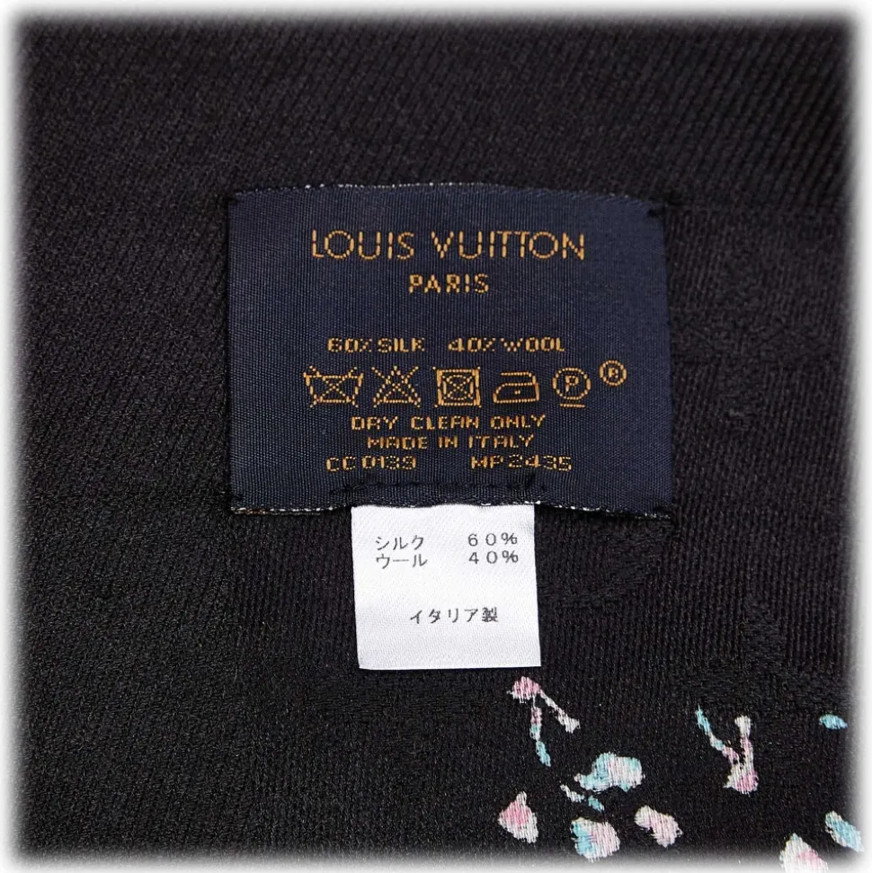 Louis Vuitton Vintage - Lvberty Shawl Scarf - Black - Silk and Wool Scarf - Luxury High Quality - Avvenice