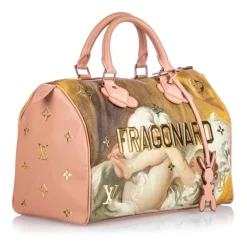 Louis Vuitton Vintage - Masters Speedy 30 Jeff Koons - Brown Beige - Fabric and Calf Handbag - Luxury High Quality - Avvenice