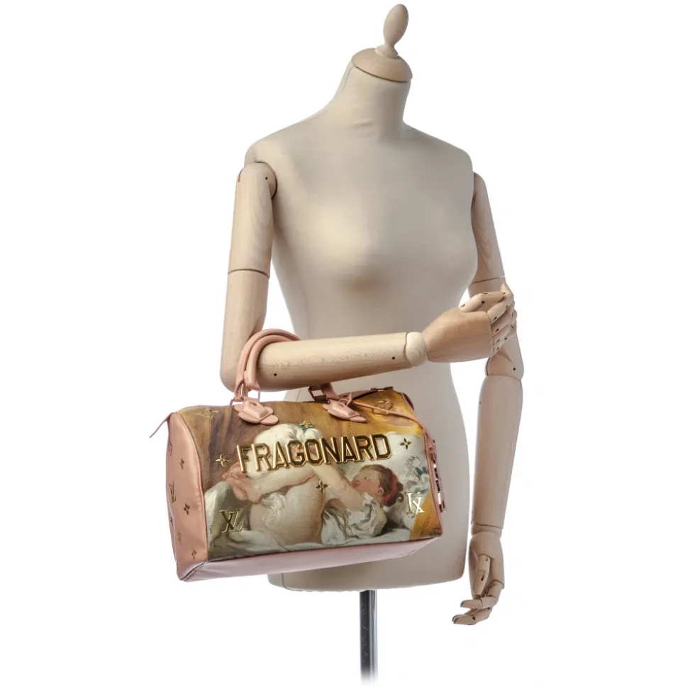 Louis Vuitton Vintage - Masters Speedy 30 Jeff Koons - Brown Beige - Fabric and Calf Handbag - Luxury High Quality - Avvenice