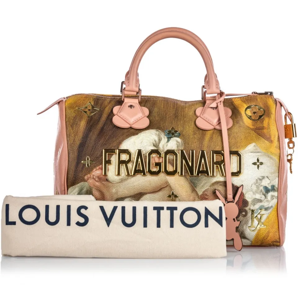 Louis Vuitton Vintage - Masters Speedy 30 Jeff Koons - Brown Beige - Fabric and Calf Handbag - Luxury High Quality - Avvenice