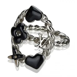 Louis Vuitton Vintage - Metal Bague Sweet Monogram Ring - Silver Black - LV Ring - Luxury High Quality - Avvenice