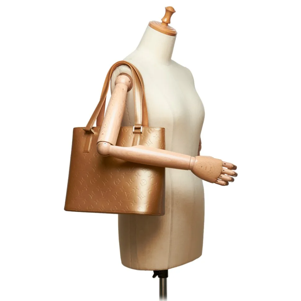 Louis Vuitton Vintage - Monogram Matt Stockton Bag - Gold Brown - Vernis Leather Handbag - Luxury High Quality - Avvenice