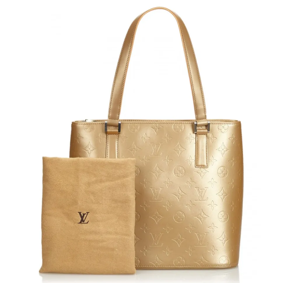 Louis Vuitton Vintage - Monogram Matt Stockton Bag - Gold Brown - Vernis Leather Handbag - Luxury High Quality - Avvenice