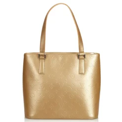 Louis Vuitton Vintage - Monogram Matt Stockton Bag - Gold Brown - Vernis Leather Handbag - Luxury High Quality - Avvenice