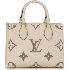 Louis Vuitton Vintage - Monogram Empreinte Onthego PM - Brown Beige - Leather Handbag - Luxury High Quality - Avvenice
