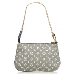 Louis Vuitton Vintage - Monogram Mini Lin Pochette Bag - Grey - Monogram Leather Handbag - Luxury High Quality - Avvenice
