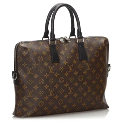 Louis Vuitton Vintage - Monogram Macassar Porte-Documents Jour Bag - Brown - Canvas and Leather Handbag - Luxury High Quality - Avvenice