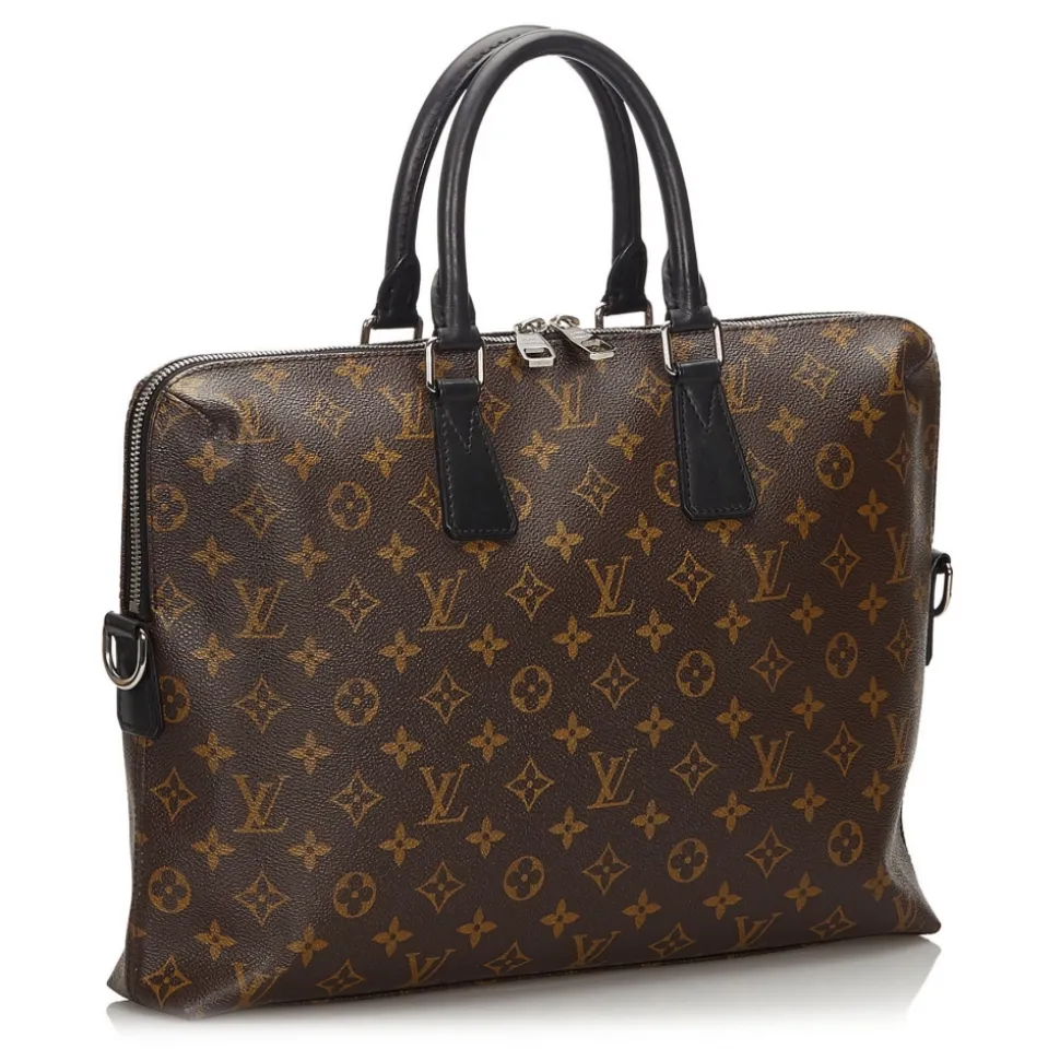 Louis Vuitton Vintage - Monogram Macassar Porte-Documents Jour Bag - Brown - Canvas and Leather Handbag - Luxury High Quality - Avvenice