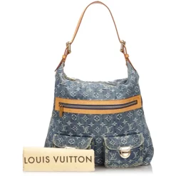Louis Vuitton Vintage - Monogram Denim Baggy GM Bag - Blue - Denim and Vachetta Leather Handbag - Luxury High Quality - Avvenice