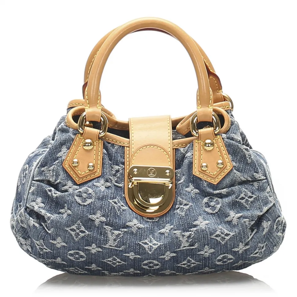 Louis Vuitton Vintage - Monogram Denim Pleaty Handbag - Denim - Leather Handbag - Luxury High Quality - Avvenice