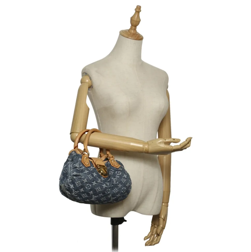 Louis Vuitton Vintage - Monogram Denim Pleaty Handbag - Denim - Leather Handbag - Luxury High Quality - Avvenice