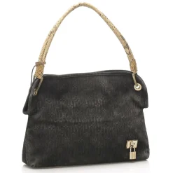 Louis Vuitton Vintage - Monogram Suede Whisper PM - Black Brown - Suede Leather Tote Bag - Luxury High Quality - Avvenice