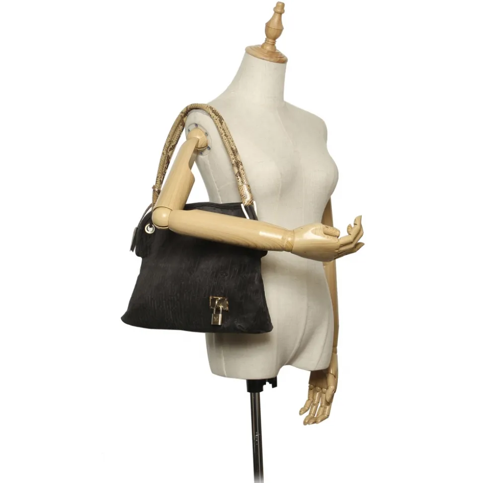 Louis Vuitton Vintage - Monogram Suede Whisper PM - Black Brown - Suede Leather Tote Bag - Luxury High Quality - Avvenice