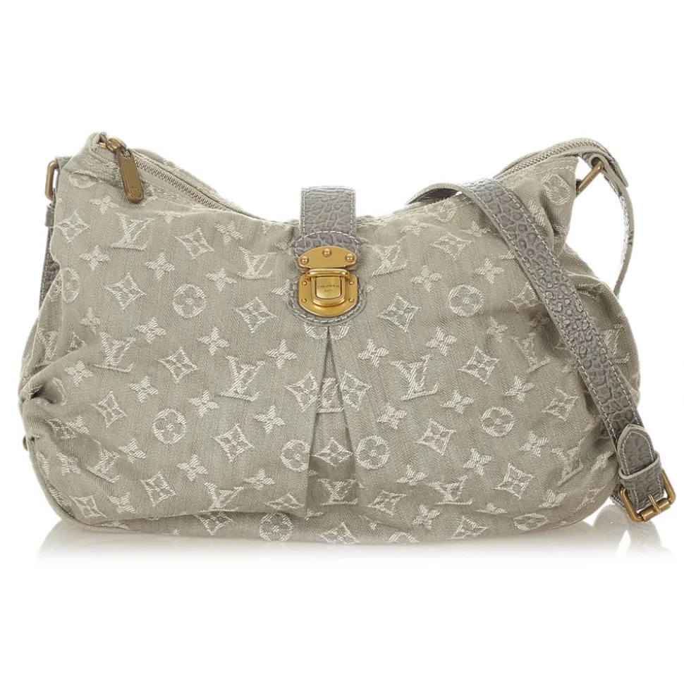 Louis Vuitton Vintage - Monogram Denim Slightly - Gray - Denim and Calf Leather Crossbody Bag - Luxury High Quality - Avvenice
