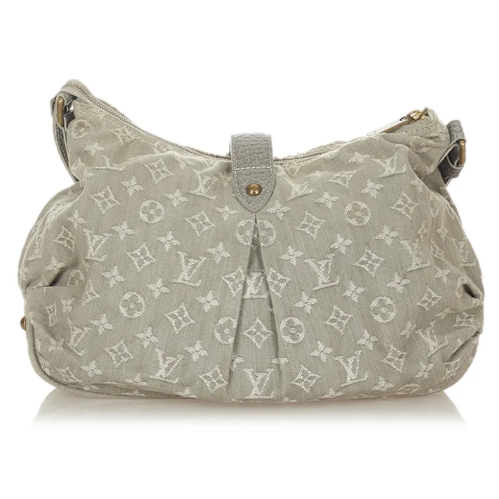 Louis Vuitton Vintage - Monogram Denim Slightly - Gray - Denim and Calf Leather Crossbody Bag - Luxury High Quality - Avvenice