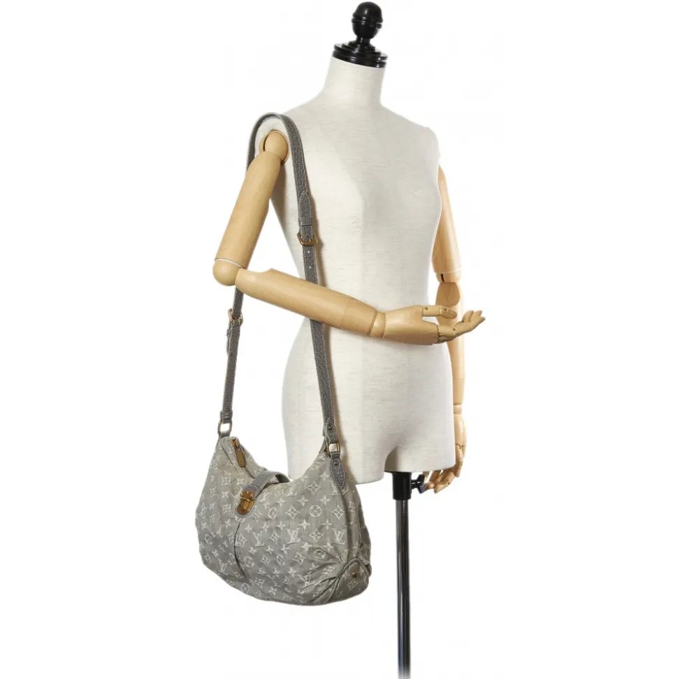 Louis Vuitton Vintage - Monogram Denim Slightly - Gray - Denim and Calf Leather Crossbody Bag - Luxury High Quality - Avvenice