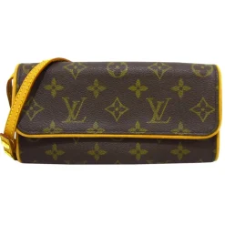 Louis Vuitton Vintage - Monogram Pochette Twin Brown - Monogram Canvas and Vachetta Leather Crossbody Bag - Luxury High Quality - Avvenice