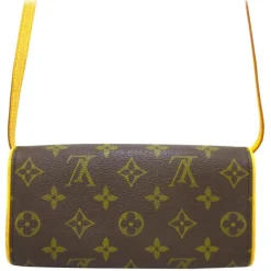 Louis Vuitton Vintage - Monogram Pochette Twin Brown - Monogram Canvas and Vachetta Leather Crossbody Bag - Luxury High Quality - Avvenice