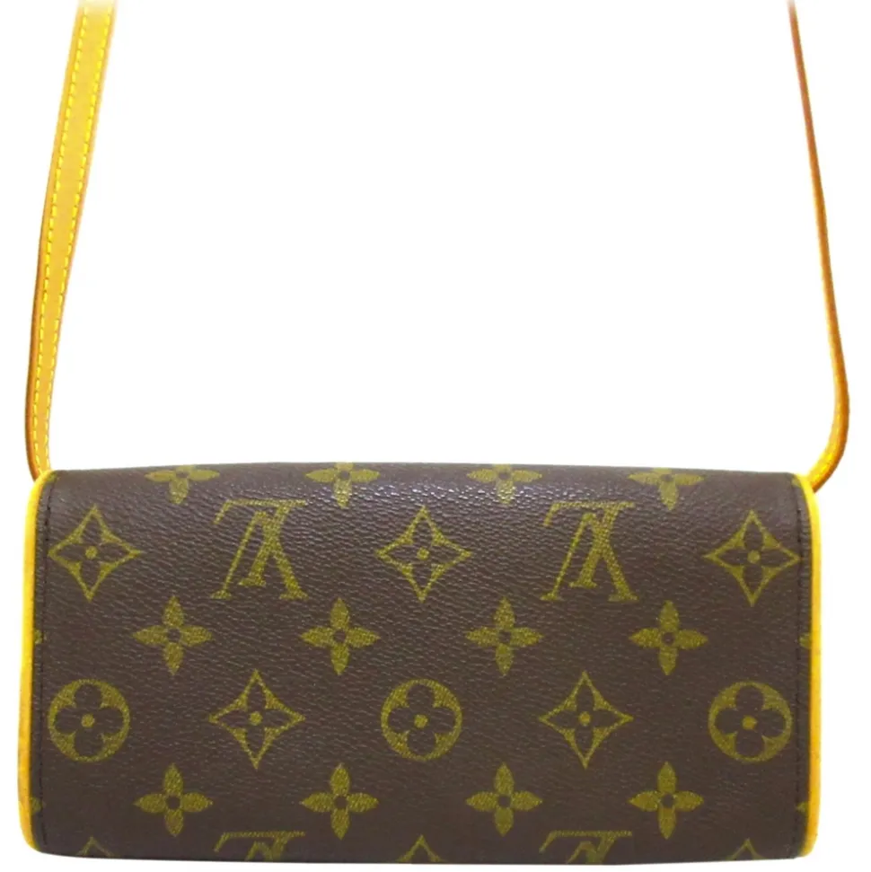 Louis Vuitton Vintage - Monogram Pochette Twin Brown - Monogram Canvas and Vachetta Leather Crossbody Bag - Luxury High Quality - Avvenice