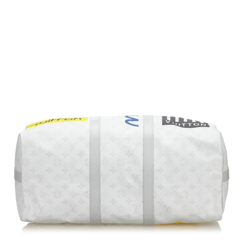 Louis Vuitton Vintage - Monogram Antartica Keepall Bandouliere Logo Story 50 Bag - White - Leather Handbag - Luxury High Quality - Avvenice