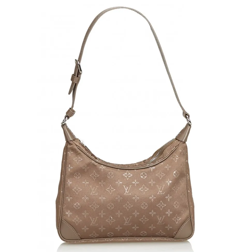 Louis Vuitton Vintage - Monogram Satin Little Boulogne Bag - Brown Bronze - Canvas and Leather Handbag - Luxury High Quality - Avvenice