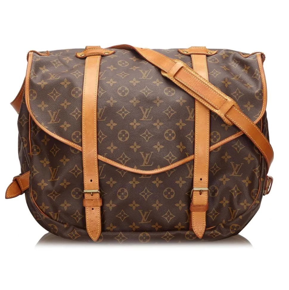 Louis Vuitton Vintage - Monogram Saumur 43 Bag - Brown - Monogram Canvas and Vachetta Leather Handbag - Luxury High Quality - Avvenice
