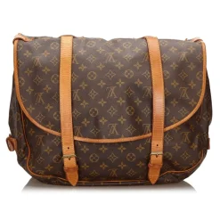 Louis Vuitton Vintage - Monogram Saumur 43 Bag - Brown - Monogram Canvas and Vachetta Leather Handbag - Luxury High Quality - Avvenice