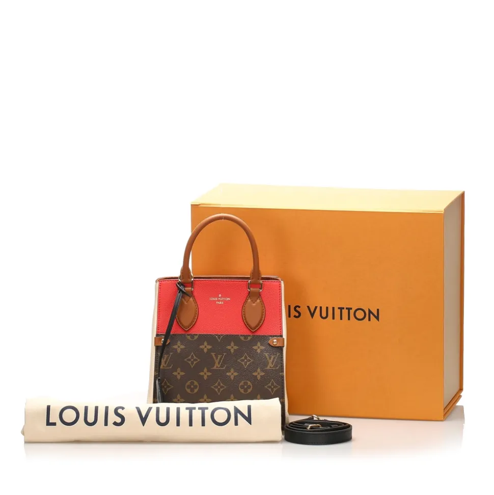 Louis Vuitton Vintage - Monogram Fold Tote PM Bag - Brown Red - Monogram Canvas and Leather Handbag - Luxury High Quality - Avvenice