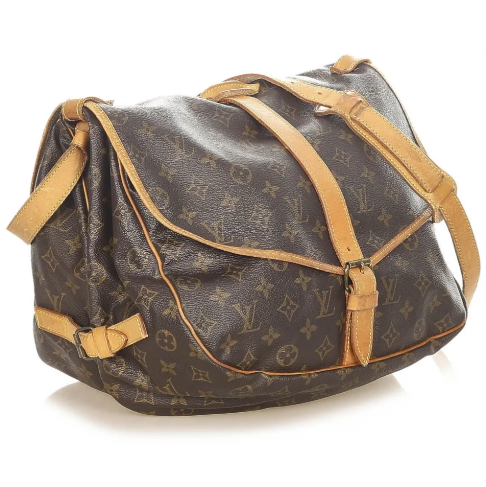 Louis Vuitton Vintage - Monogram Saumur 35 - Brown - Monogram Canvas and Vachetta Leather Crossbody Bag - Luxury High Quality - Avvenice