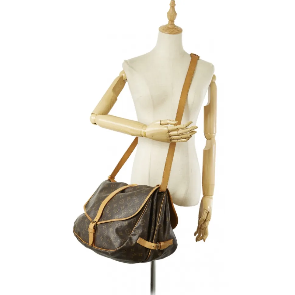 Louis Vuitton Vintage - Monogram Saumur 35 - Brown - Monogram Canvas and Vachetta Leather Crossbody Bag - Luxury High Quality - Avvenice