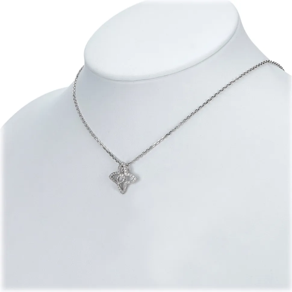 Louis Vuitton Vintage - Quatrefoil Diamond Necklace - White Gold 18K - LV Necklace - Luxury High Quality - Avvenice