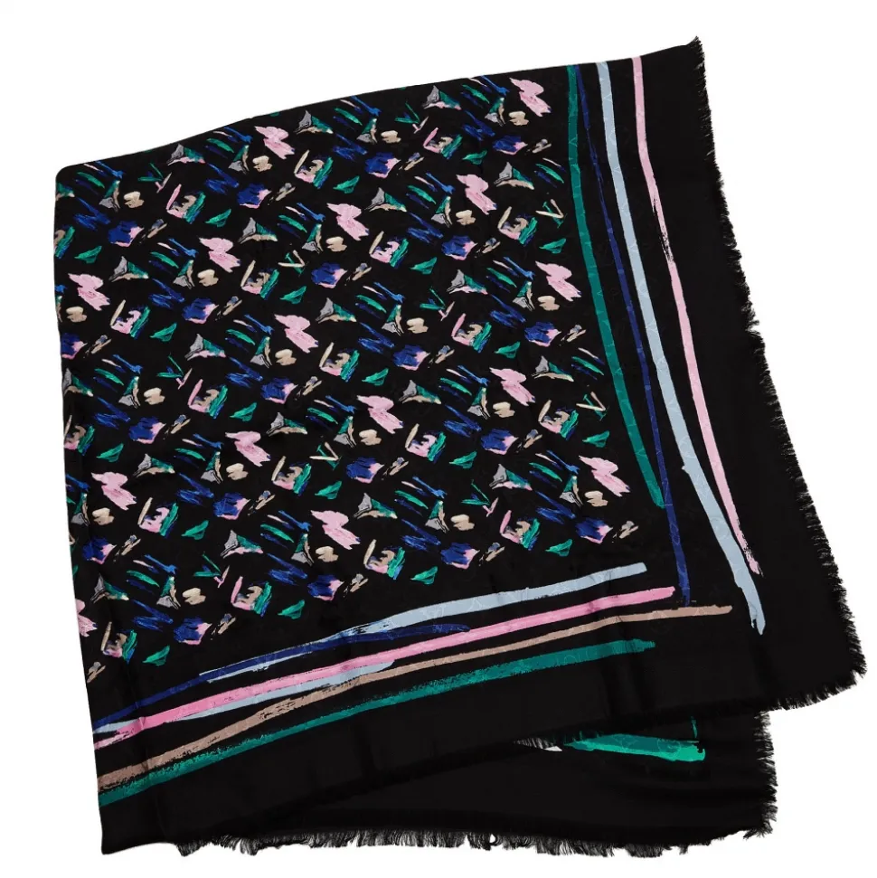 Louis Vuitton Vintage - Splash Scarf - Black - Silk and Wool Scarf - Luxury High Quality - Avvenice