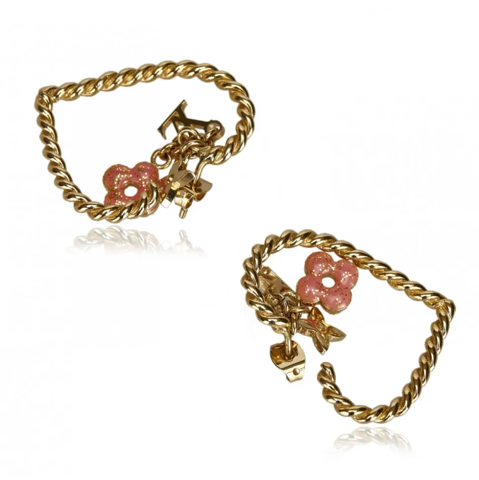 Louis Vuitton Vintage - Sweet Monogram in My Heart Hoop Earrings - Gold Pink - LV Earrings - Luxury High Quality - Avvenice