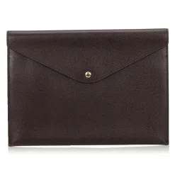 Louis Vuitton Vintage - Taiga Document Case Clutch Bag - Red Burgundy - Taiga Leather Pochette - Luxury High Quality - Avvenice