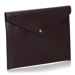 Louis Vuitton Vintage - Taiga Document Case Clutch Bag - Red Burgundy - Taiga Leather Pochette - Luxury High Quality - Avvenice