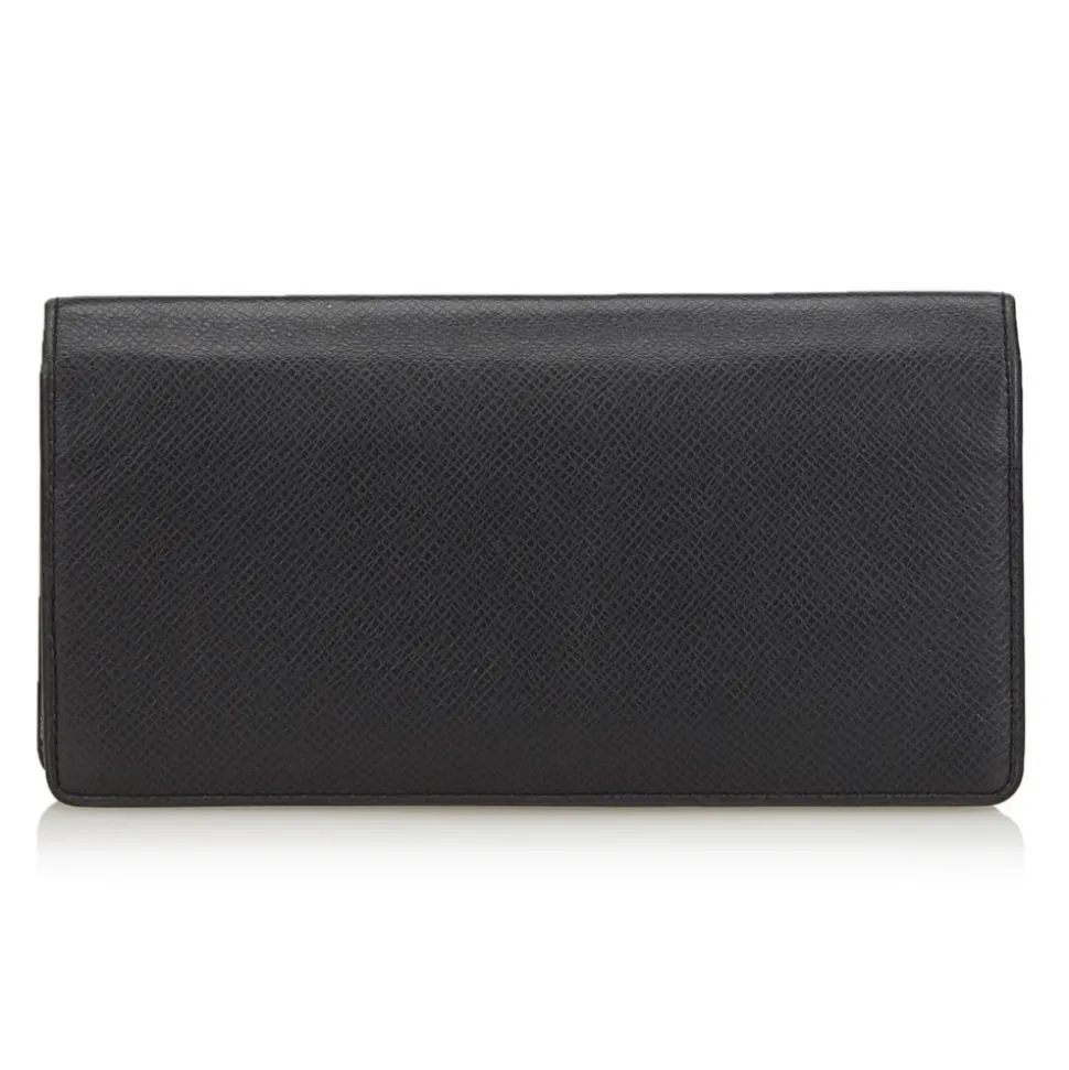 Louis Vuitton Vintage - Taiga Portefeuille Brazza Bi-Fold Long Wallet - Black - Taiga Leather Wallet - Luxury High Quality - Avvenice