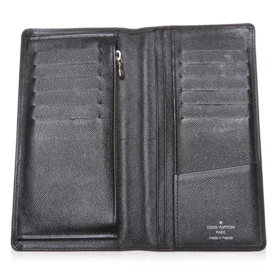 Louis Vuitton Vintage - Taiga Portefeuille Brazza Bi-Fold Long Wallet - Black - Taiga Leather Wallet - Luxury High Quality - Avvenice