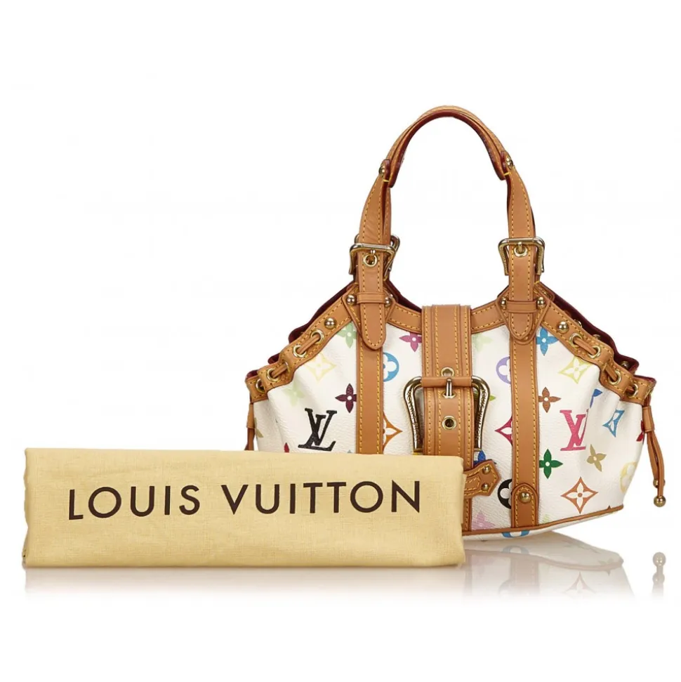 Louis Vuitton Vintage - Theda PM Bag - White Multi - Leather with Monogram Canvas Handbag - Luxury High Quality - Avvenice