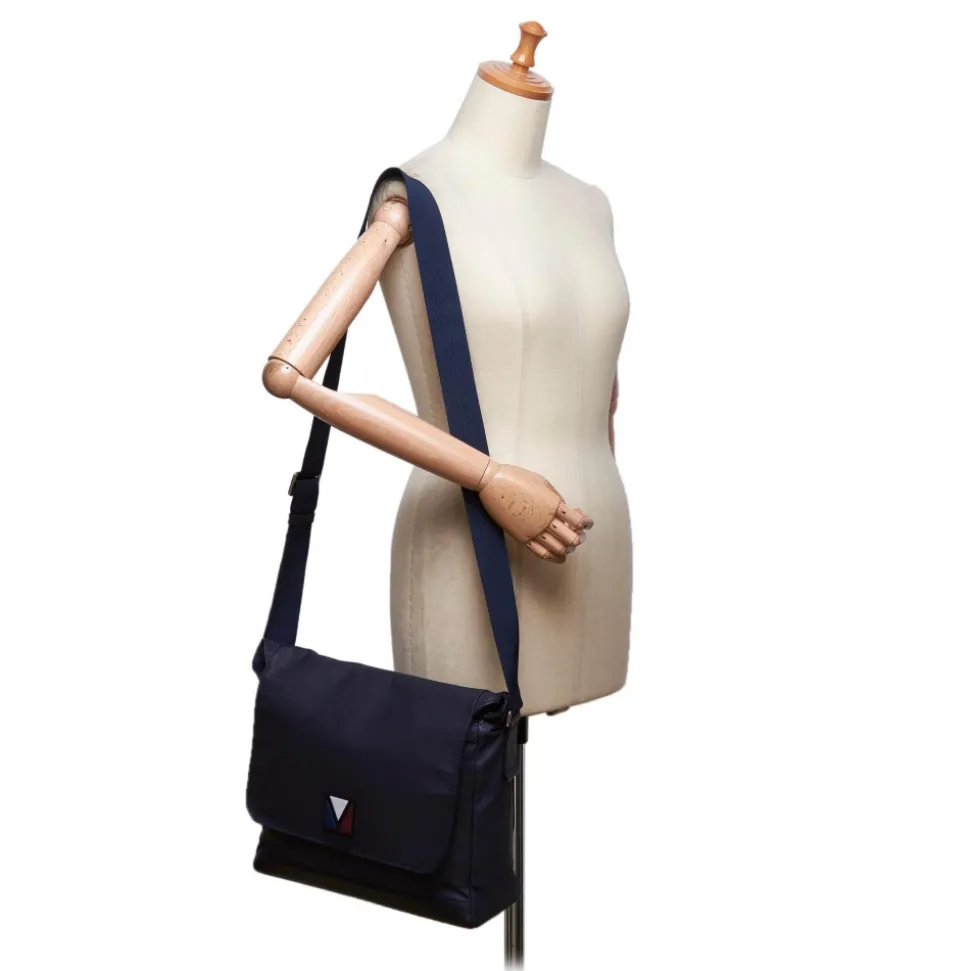 Louis Vuitton Vintage - V Line Messenger Bag - Grey - Fabric and Leather Handbag - Luxury High Quality - Avvenice