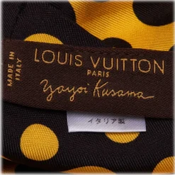 Louis Vuitton Vintage - Yayoi Kusama Printed Silk Scarf - Black Yellow - LV Silk Scarf - Luxury High Quality - Avvenice