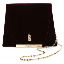 Maison Fagiano - Velvet - Bordeaux - Artisan Bag - New Evening Exclusive Collection - Luxury - Handmade in Italy - Avvenice
