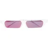 Marcelo Burlon - White Linda Farrow Edition Cut-Out Sunglasses - County of Milan - Marcelo Burlon Eyewear - Avvenice