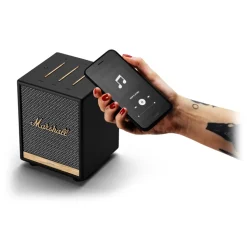 Marshall - Uxbridge Voice with Google Assistant - Black - Portable Bluetooth Speaker - Iconic Premium High Quality Speaker - Avvenice