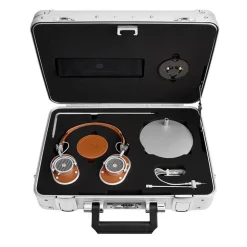 Master & Dynamic - MH40 - Zero Halliburton Kit - Silver Metal / Brown Leather - Premium High Quality Over-Ear Headphones - Avvenice
