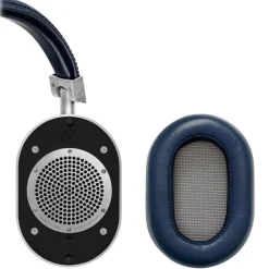 Master & Dynamic - MW60 - Halliburton Case - Silver Metal / Navy Leather - Premium High Quality Wireless Over-Ear Headphones - Avvenice
